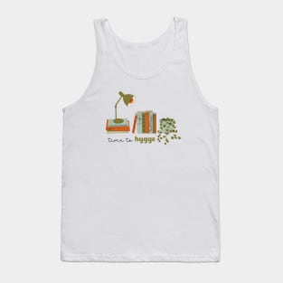 Still life with book piles, houseplant, table lamp Tank Top